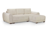 Cream Fabric Large Convertable Corner Sofabed with Storage