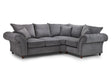 Grey Fabric Corner Fullback Sofa with Scroll Arms RHF