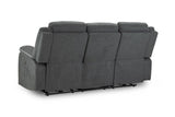 Grey Fabric 3 Seater High Back Electric Recliner Sofa