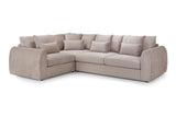 Mocha Velvet Large Corner Sofa Left Hand Facing