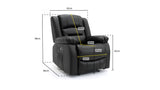 Black Leather Effect Electric Recliner Sofa Armchair