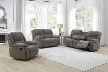 Mocha Linen Fabric Manual Recliner Chair