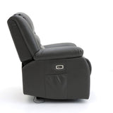 Grey Leather Effect Electric Recliner Armchair