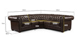 Chesterfield Sofa Antique Brown Large Corner