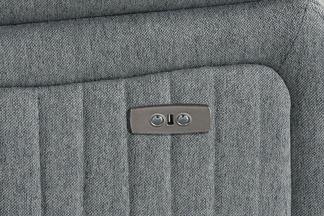 Grey Fabric Electric Recliner Armchair Pillow Top Arms