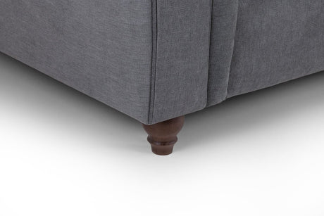 Grey Fabric 3 Seater Fullback Sofa with Scroll Arms