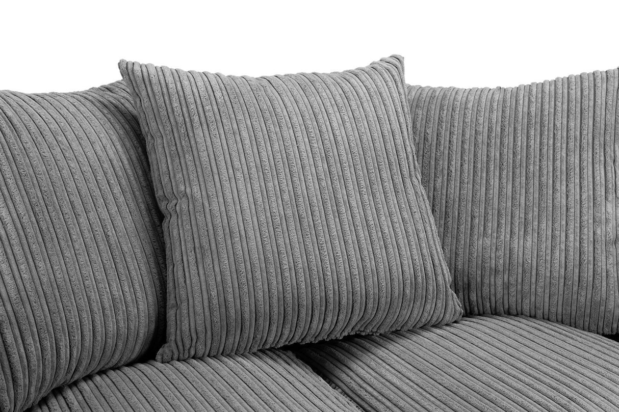 Grey Pillow back Right Hand Facing Corner Sofa