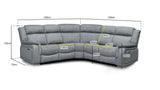 Grey Fabric Large Electric Corner Recliner Sofa