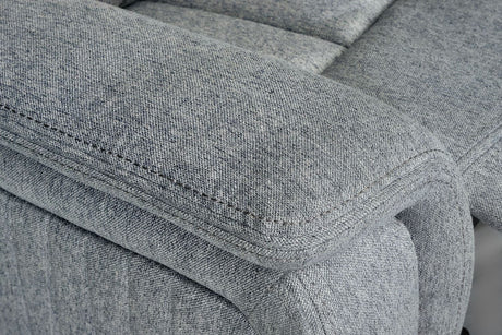 Grey Fabric Electric Recliner Armchair Pillow Top Arms