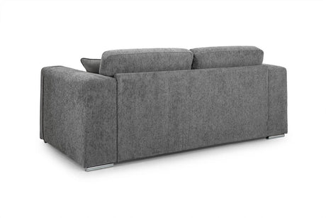 Grey Fabric 3 Seater Standard Back Sofa