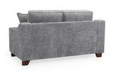 Slate Grey Fabric 2 Seater Sofa Walnut Wooden Feet