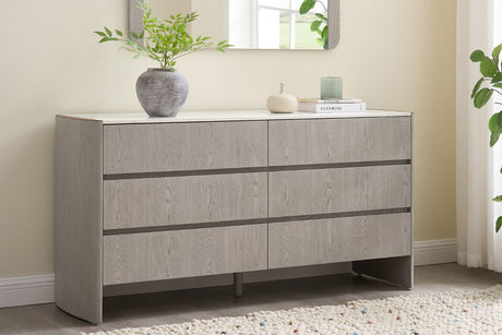 Mondello Dressing Chest 6 Drawer Washed Oak