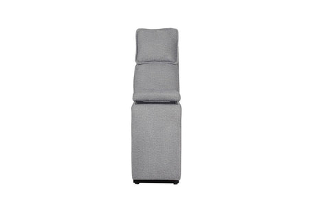 Greige Fabric Console Sectional with Wireless Charging Pad