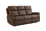 Brown Leather 3 Seater Electric Recliner Sofa