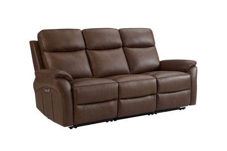 Brown Leather 3 Seater Electric Recliner Sofa