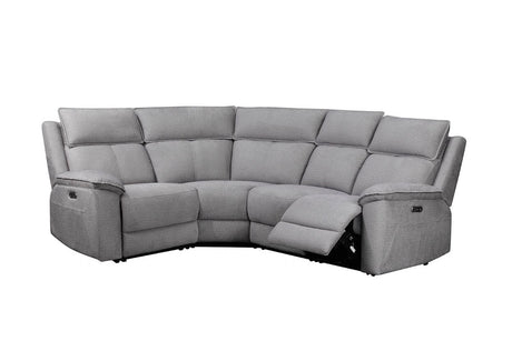 Greige Fabric Large Electric Recliner Corner Sofa Group