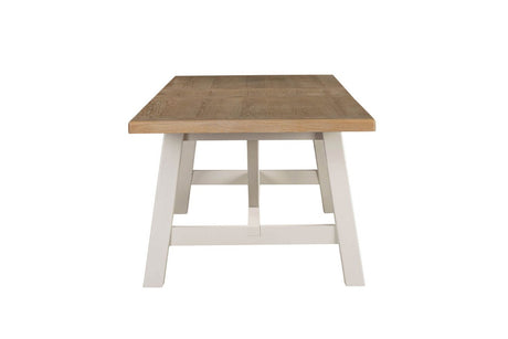 Taupe Wooden Oak Top Refectory Large Extending Dining Table