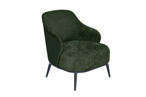 Green Velvet 2 Tone Design Accent Chair with Metal Legs