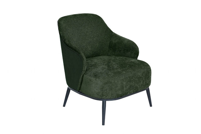 Green Velvet 2 Tone Design Accent Chair with Metal Legs