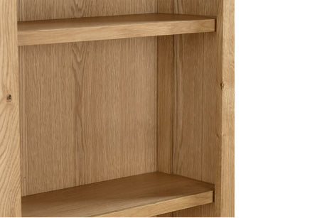 Natural Oak Low Wide Bookcase Country Chic Style