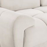 Cream Chenille Fabric 2 Seater Large Convertible Sofabed