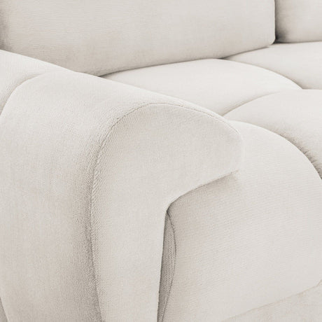 Cream Chenille Fabric 2 Seater Large Sofa