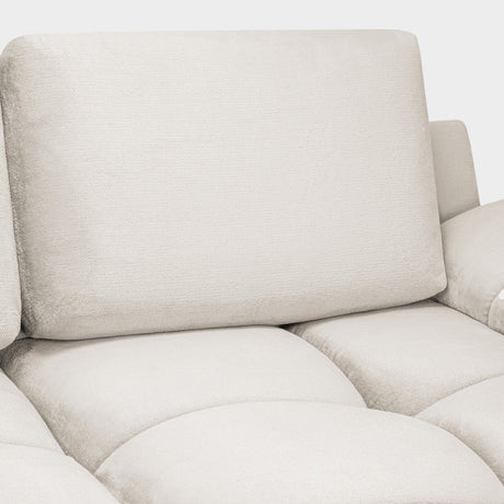 Cream Chenille Fabric Upholstered U Shape Corner Sofa