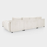 Cream Chenille Fabric Upholstered U Shape Corner Sofa Bed