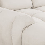 Cream Chenille Fabric Upholstered U Shape Corner Sofa Bed