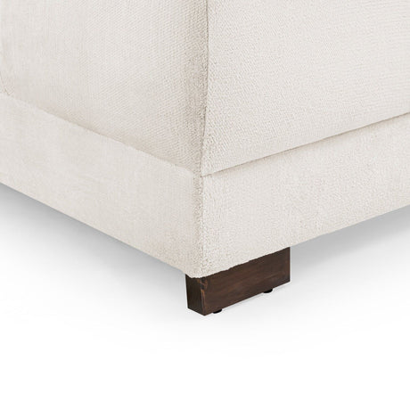Cream Chenille Fabric Upholstered U Shape Corner Sofa