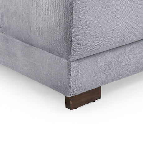 Grey Chenille Fabric Upholsterted U Shape Corner Sofa