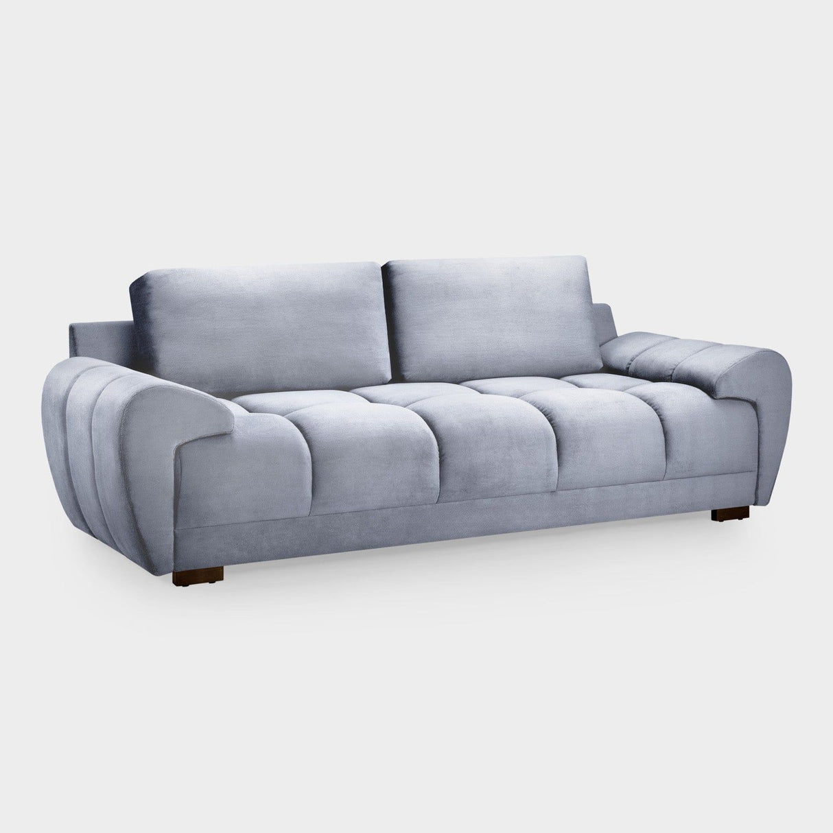 Grey Chenille Fabric 3 Seater Large Convertible Sofabed