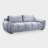Grey Chenille Fabric 3 Seater Large Convertible Sofabed