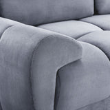 Grey Chenille Fabric Upholsterted U Shape Corner Sofa Bed