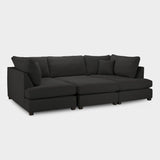 Black Fabric Upholstered U Shape Corner Sofa