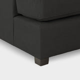 Black Fabric Upholstered U Shape Corner Sofa