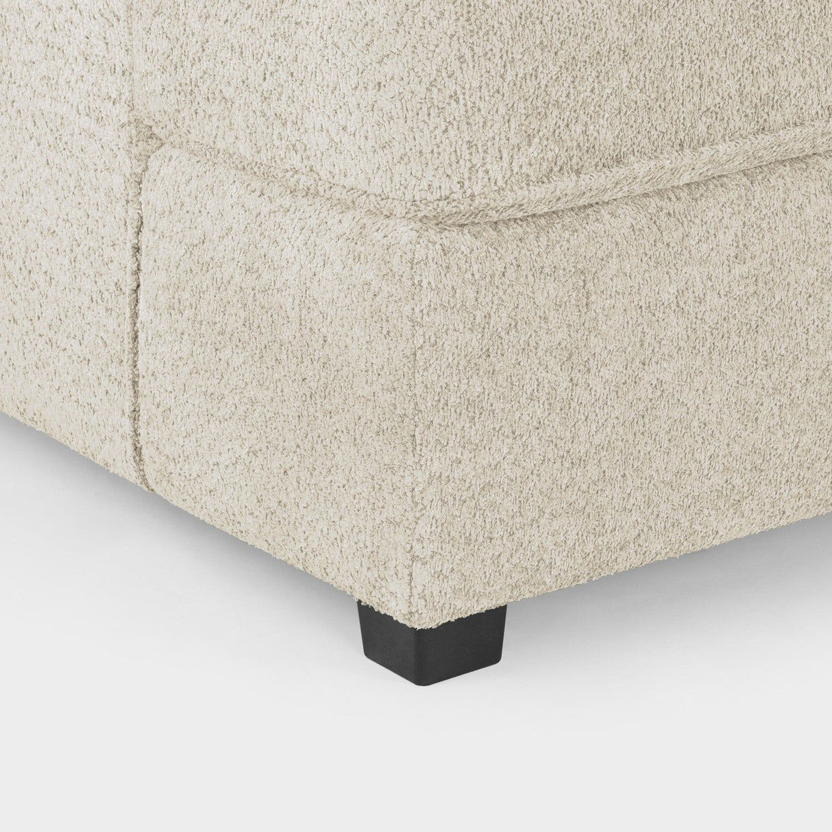 Beige Boucle Fabric Upholstered U Shaped Corner Sofa
