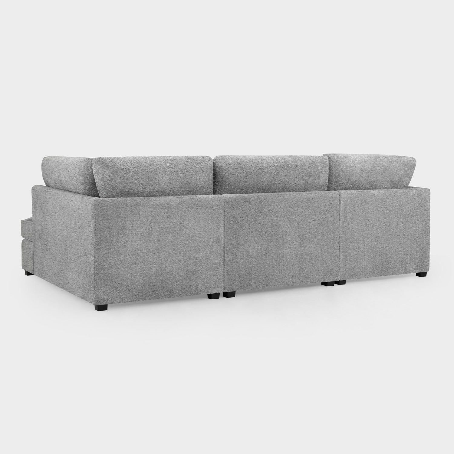 Grey Boucle Fabric U Shape Corner Sofa