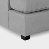 Grey Fabric Upholstery U Shape Corner Sofa Black Feet