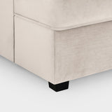 Beige Fabric U Shaped Corner Sofa Wooden Feet