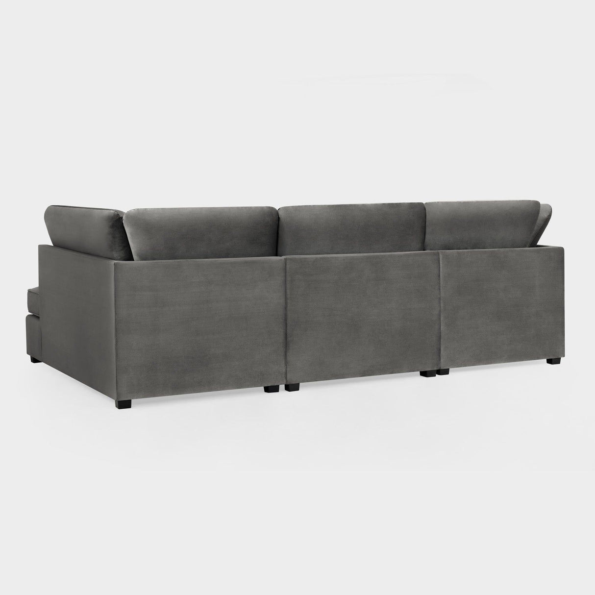 Grey Fabric U Shape Fullback Corner Sofa