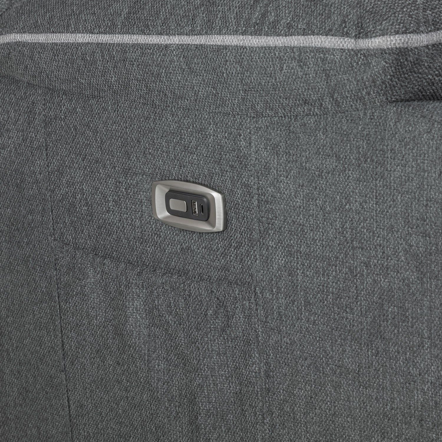 Grey Fabric Electric Recliner Armchair with Cup Holder