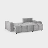 Grey Fabric Universal Corner Sofabed with Storage