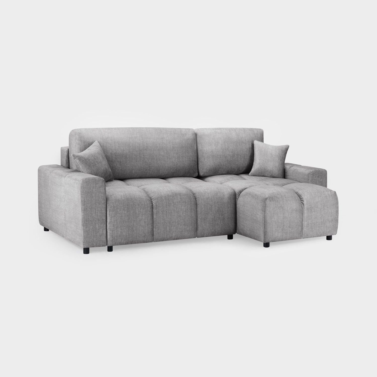 Grey Fabric Universal Corner Sofabed with Storage