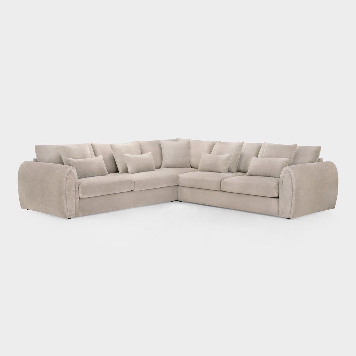 Mocha Velvet Large Corner Group Sofa 5 Seater