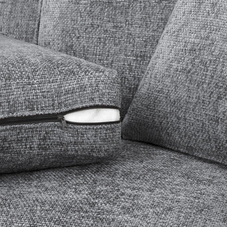 Slate Grey Fabric Large Corner Group Sofa with Wooden Feet