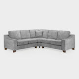 Slate Grey Fabric Large Corner Group Sofa with Wooden Feet