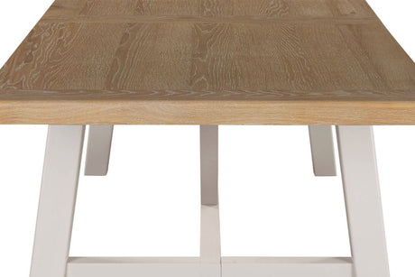 Taupe Wooden Oak Top Refectory Large Extending Dining Table