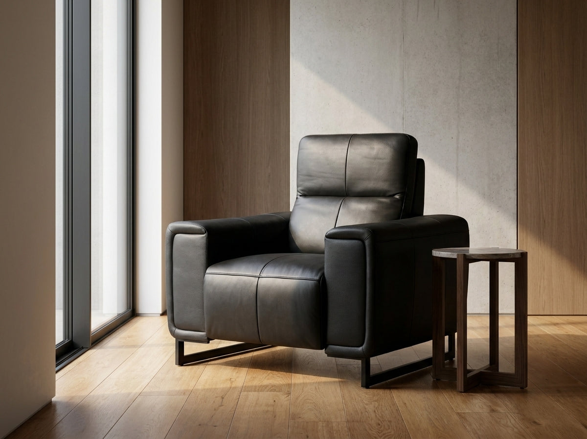 Richmond Electric Recliner Sofa Black Armchair - Ready2Go Furniture