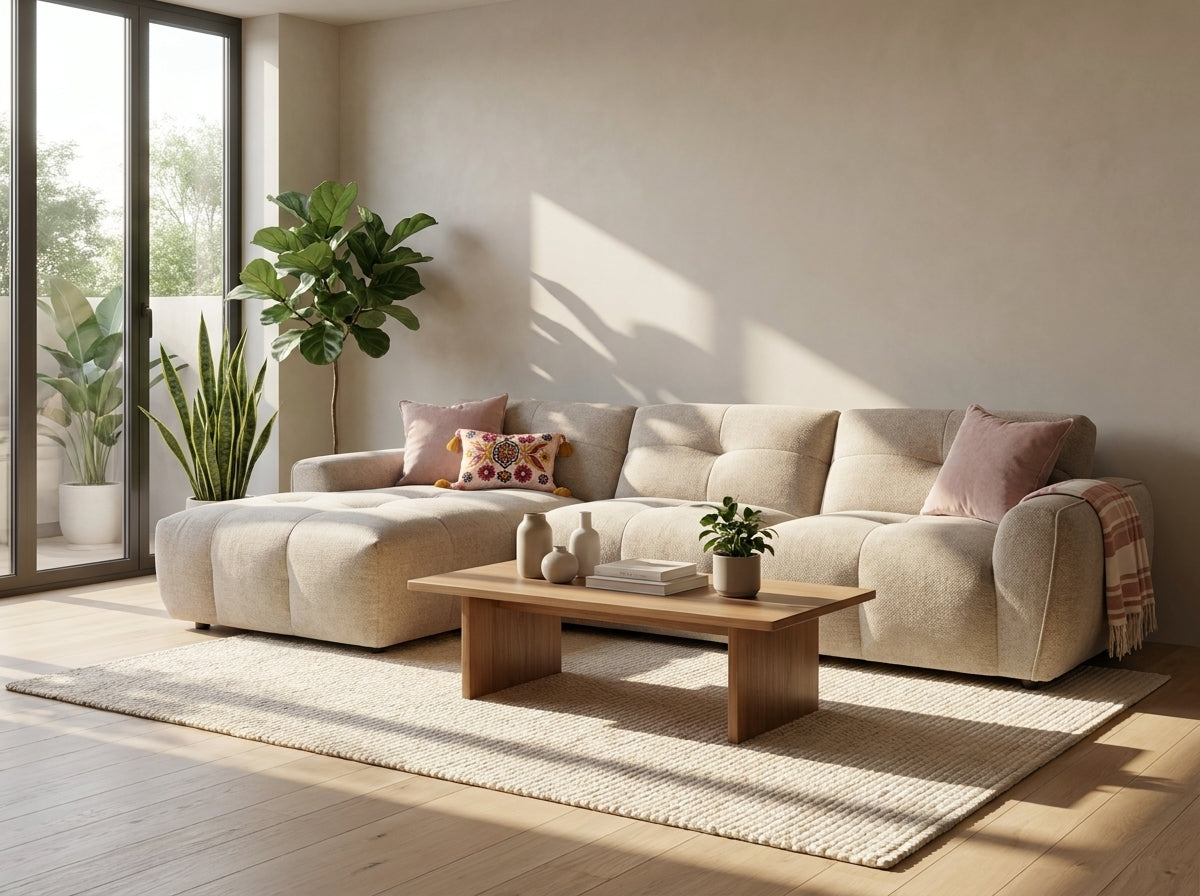 Montana Sofa Beige Left Hand - Ready2Go Furniture